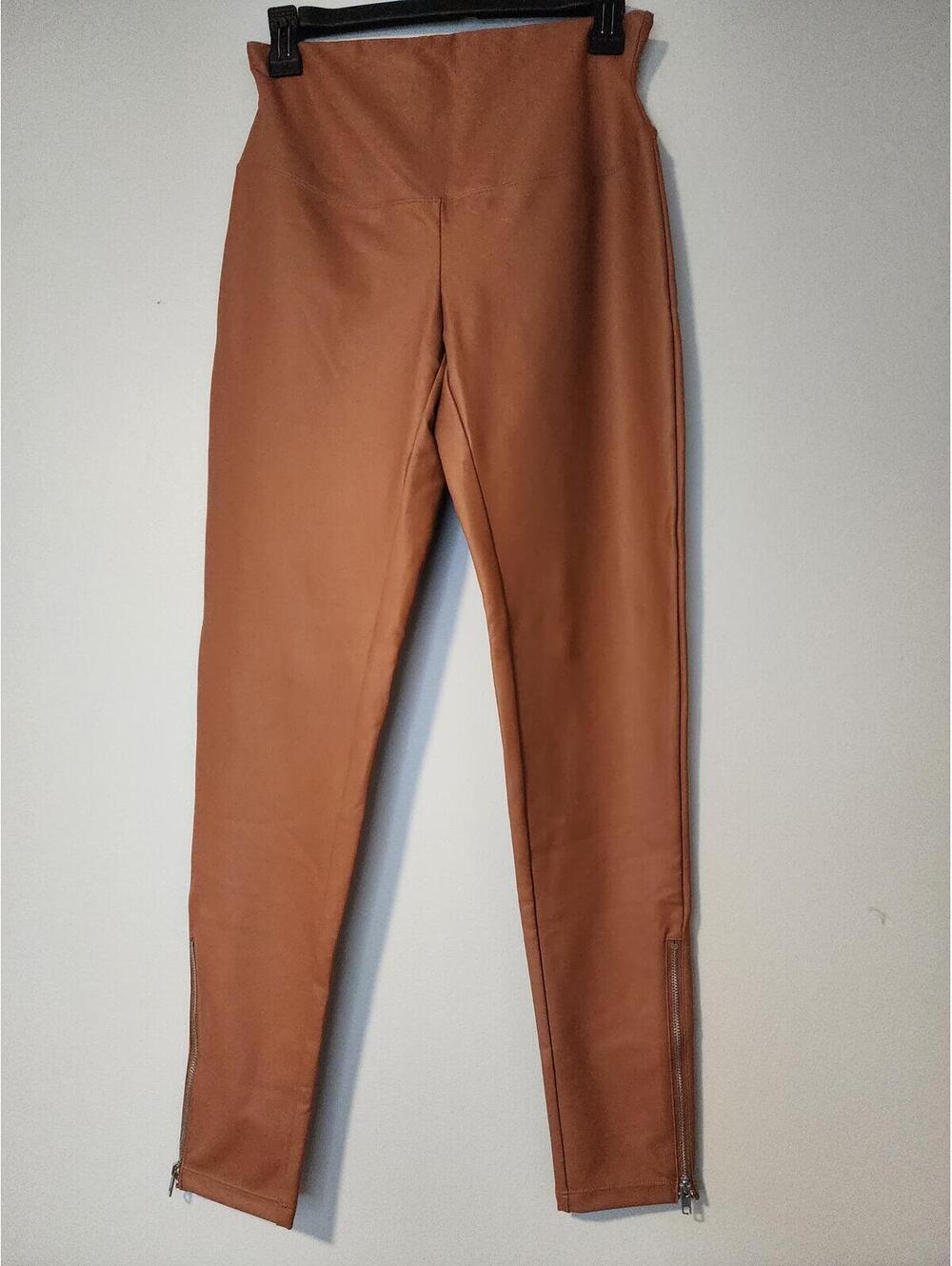 Tan Faux Leather High Waist Leggings Size Medium - Yummie Brand